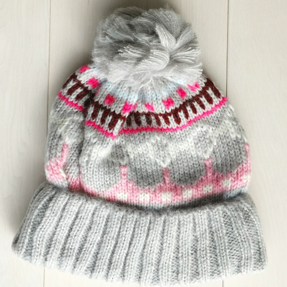 New gap fair Isle beanie pom pom hat